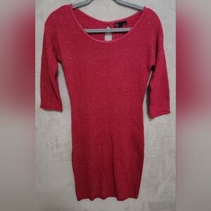 Reddish Pink Knit Sweater Dress Size Small